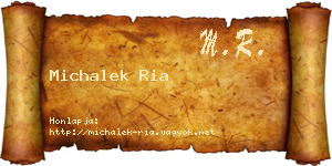 Michalek Ria névjegykártya
